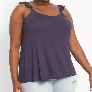 Swing Scoop-Neck Ruffle-Strap Tank